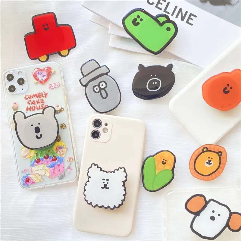 Cão dos desenhos animados tigre coreia suporte do telefone móvel ins telefone dedo titular griptok air sac anel suporte móvel aperto tok soquete