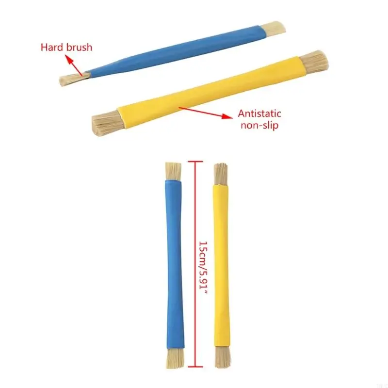 Conjunto escova esd antiestática para limpeza laboratório, 2 pacotes, adequado para teclado celular, tablet, pcb, bga,