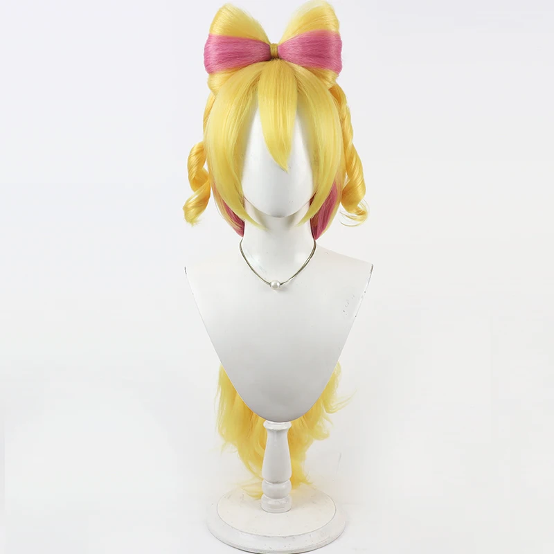 أنيمي Precure ساكورا أوتا شعر مستعار تأثيري هالوين كرنفال الدعائم الطرف الشعر الاصطناعية ألياف مقاومة للحرارة + غطاء شعر مستعار #2