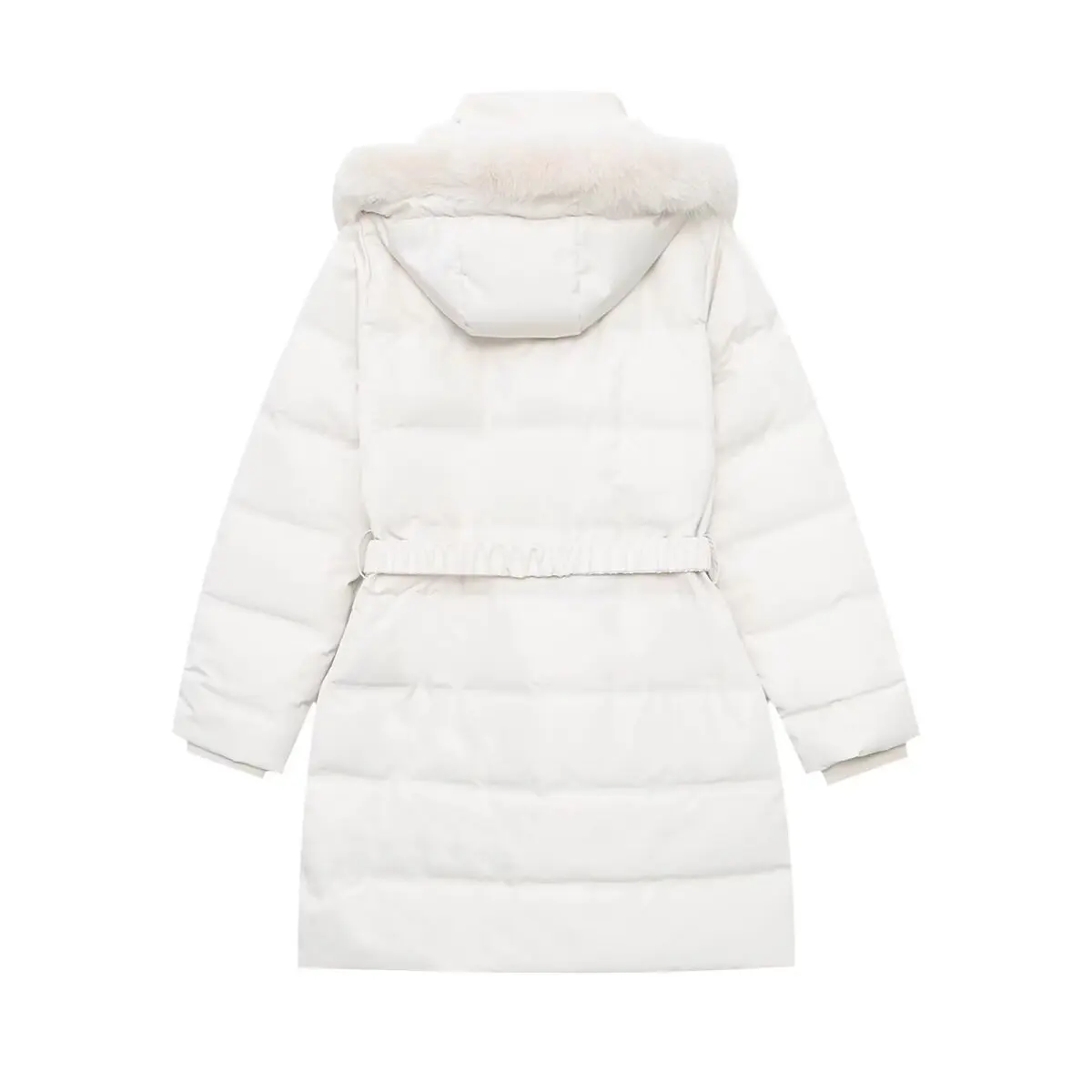 Faionable JNLEAOG Dames dons Jaet Herfst Nieuwe Sle Afneembare capuchon 90% dons Polyestervezel Lange Sve Halflange Rits