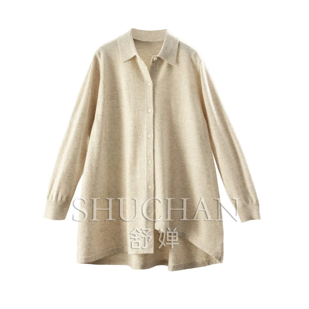 Slack and Premium Legal 100% Wool Asymmetrical Hoop Sweater Cardigan Jacket Women's E219
