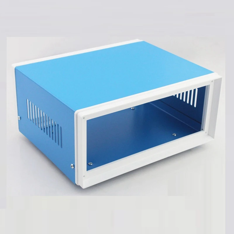 Junction Box Metal Rectangle Electronic Project Case DIY Preventive Box Power Enclosure Blue-A62I