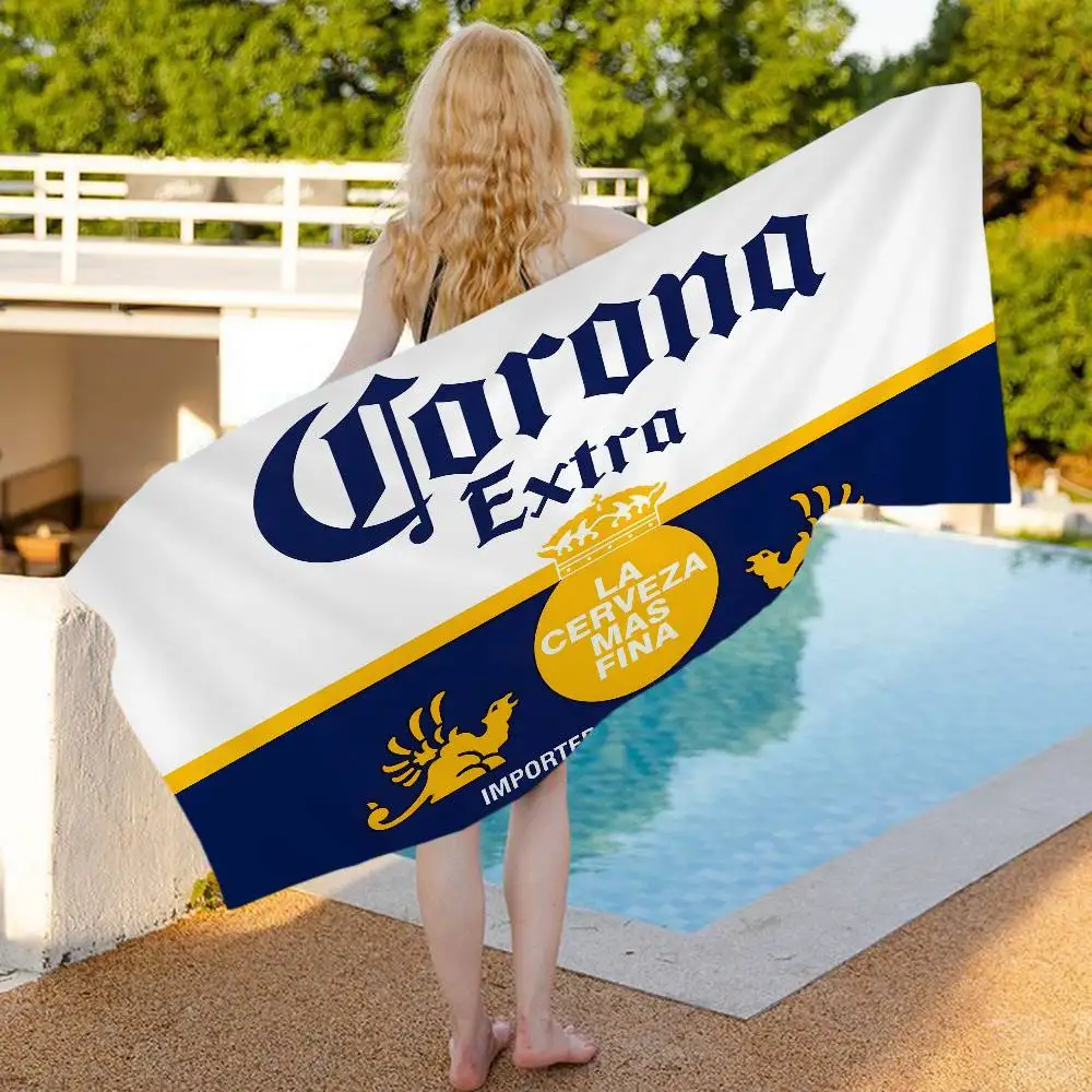 C-Corona E-Extra Beer Big Microfiber Beach Towels Quick Dry Towel Sand Beach Towels Pool Towel for Travel Swim Pool Yoga