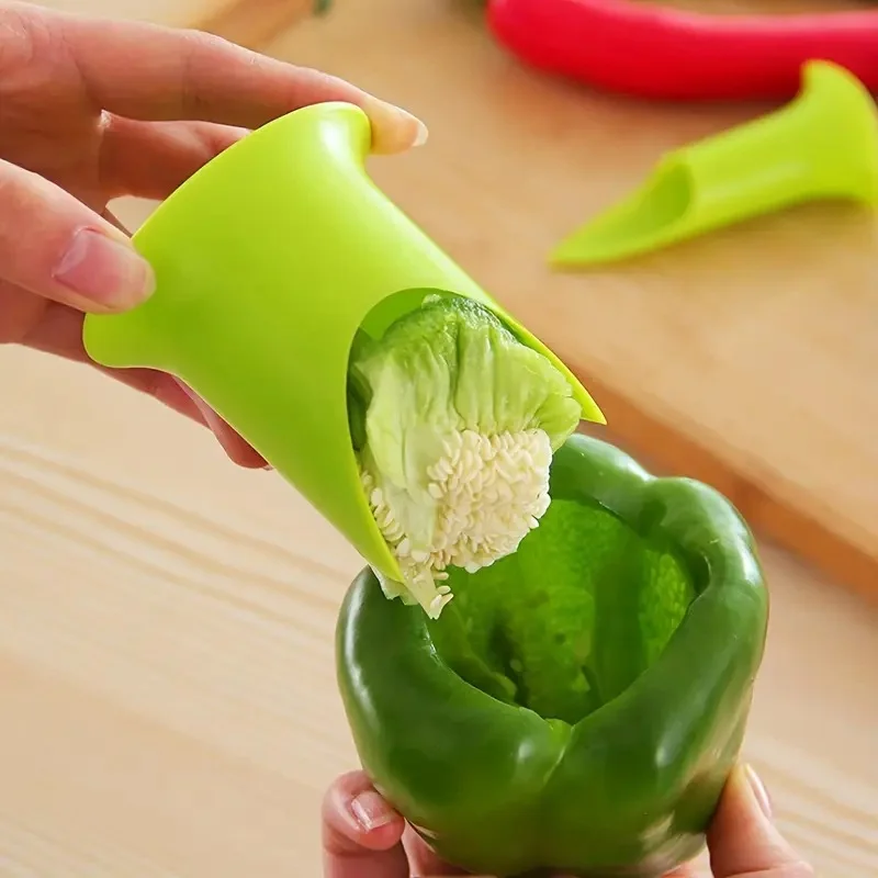 Pepper Core Remover, Bell Pepper & Tomato Corer, Kitchen Fruit Vegetable Seed Remover