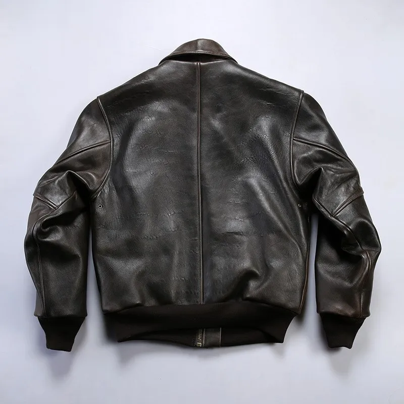 Leather motorcycle mountain lapel man's oversized coat