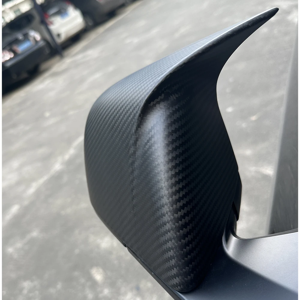 Cow Horn Style Real Carbon Fiber Side Rear View Mirror Cover for Tesla Model Y