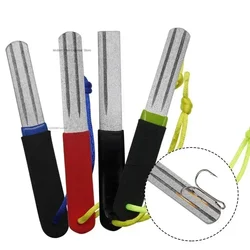 1 adet balıkçılık kanca kalemtıraş taşınabilir elmas bıçak Mini EDC cep balık oltası keskinleştirmek aracı kamp yürüyüş için açık aksesuar