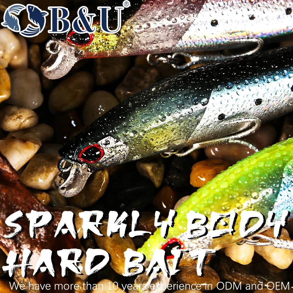 B&U JERK Floating MINNOW Wobbler Slatwater Fishing Lure Minnow Lure Hard Bait Quality Professional Depth0.1-0.5m 95mm 12.7g