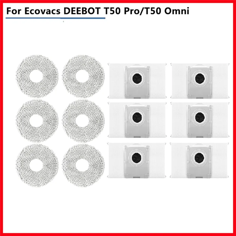 SANQ لـ ECOVACS T50 OMNI / T50 PRO OMNI/Ecovacs Deebot T50 Max ملحقات فرشاة جانبية رئيسية مرشح ممسحة قماش كيس لجميع الغبار
