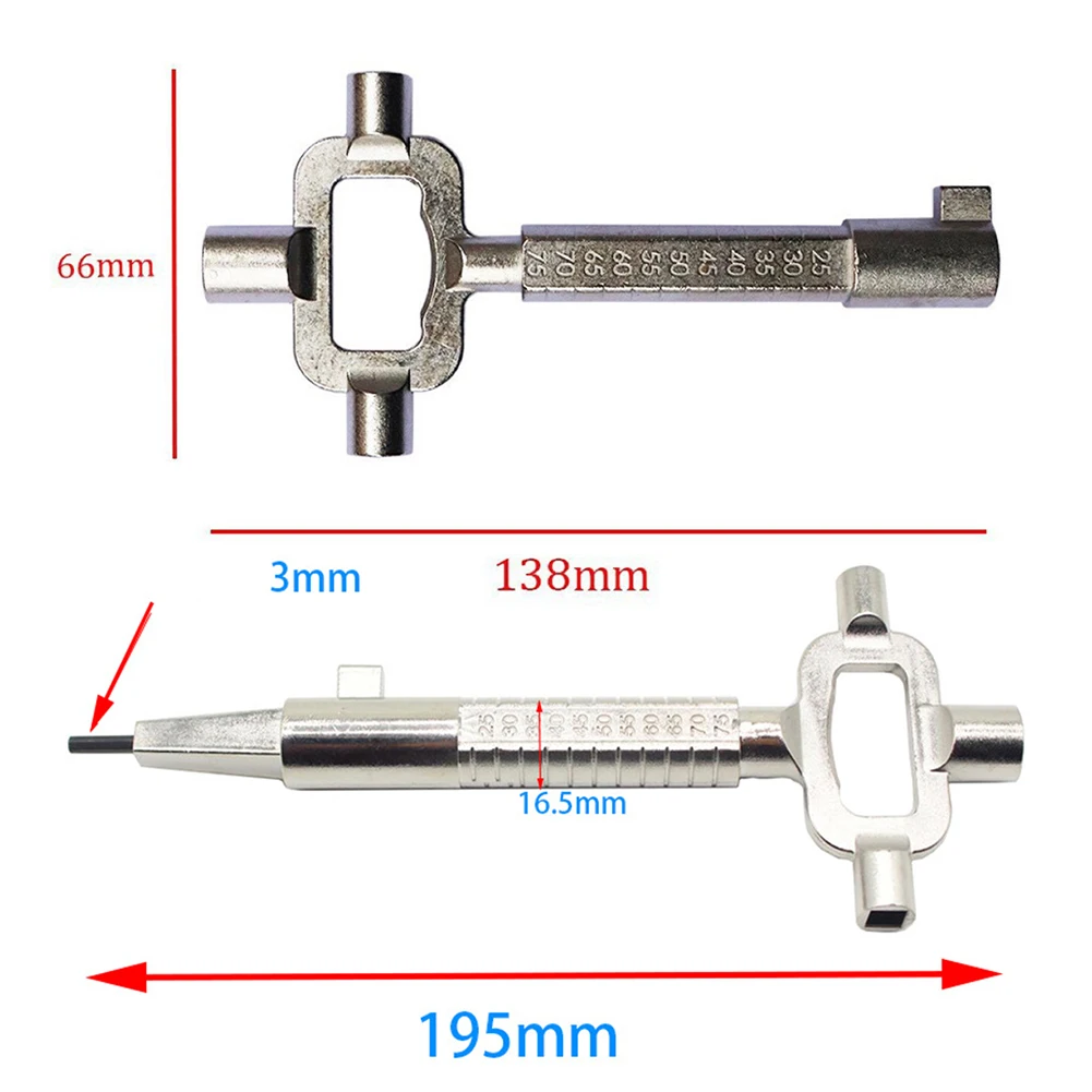 Lock Body Wrench Stainless Steel With Measurement Scale For Door Lock Installation And Repair Hand Tool Set