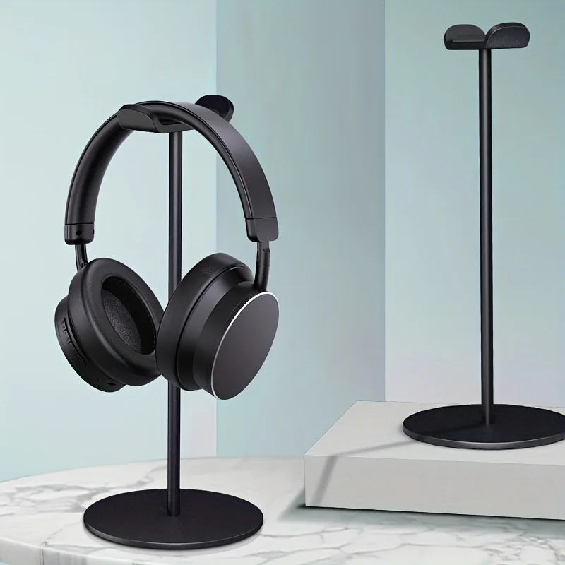 Metal Desktop Headphone Stand, Silicone Pad Protective Headset Holder, Anti-slip Base Simple Creative Gaming Headphone Hanger