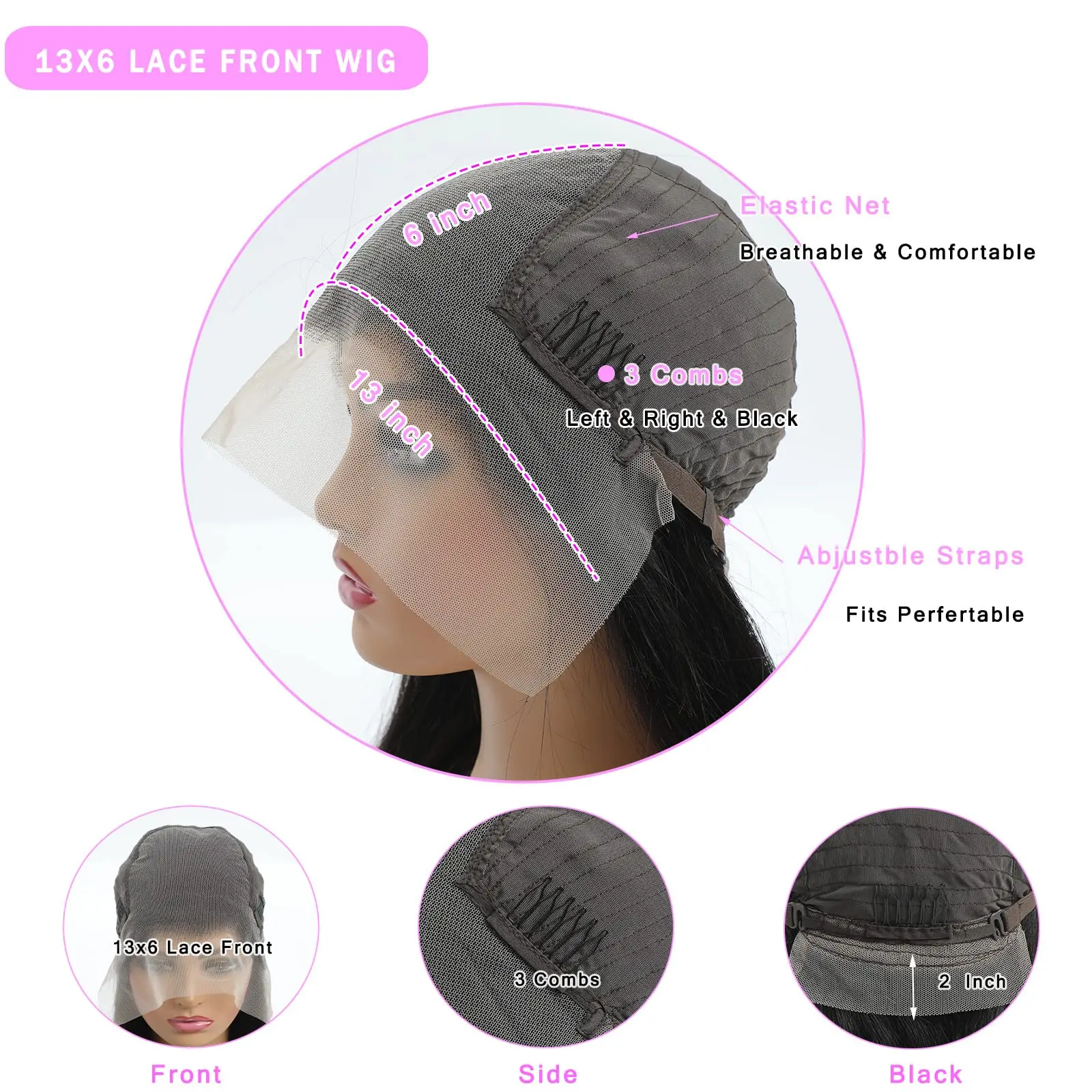 40인치 생머리 인모 가발 200% 밀도 본 스트레이트 13x6 HD 투명 레이스 프론트 가발 브라질리언 인모 가발 여성용