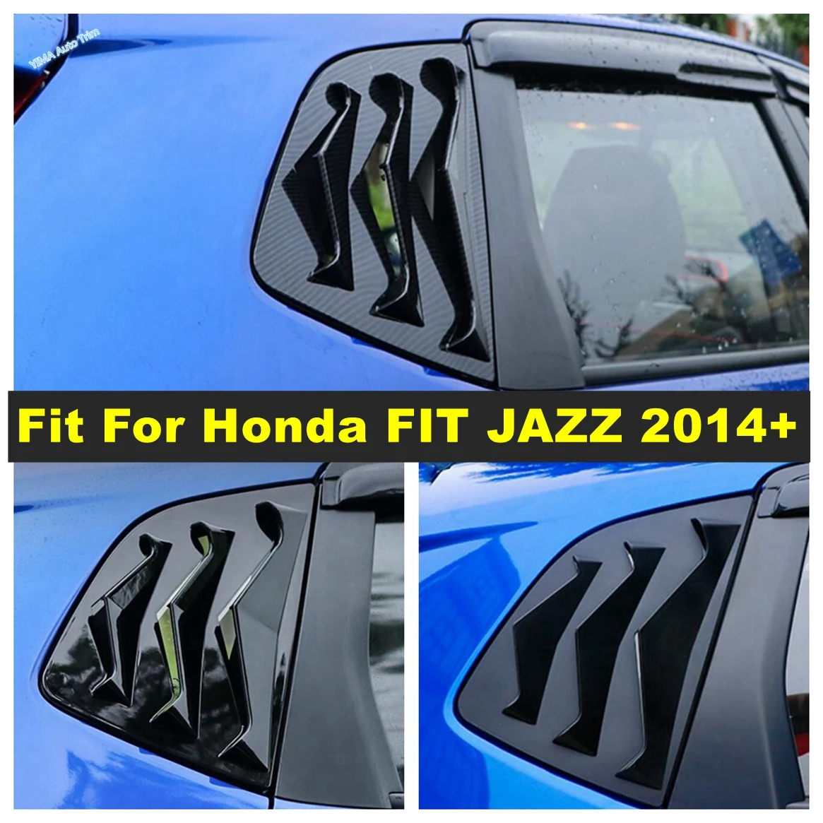 

Side Vent Window Louvers Car Rear Quarter Spoiler Panel Sun Shade Cover Trim For Honda FIT JAZZ 2014 - 2020 Exterior Accessories