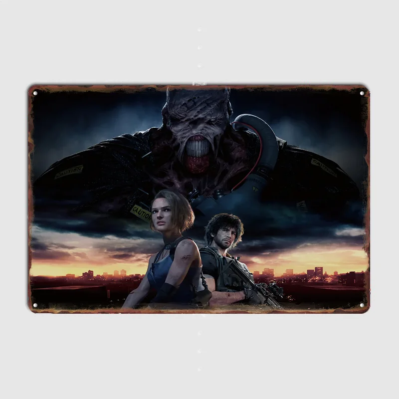 Resident Evil 3 Poster Metal Sign Custom Bedroom Room Decor Home Wall Decor Posters Indoor Wall Decoration