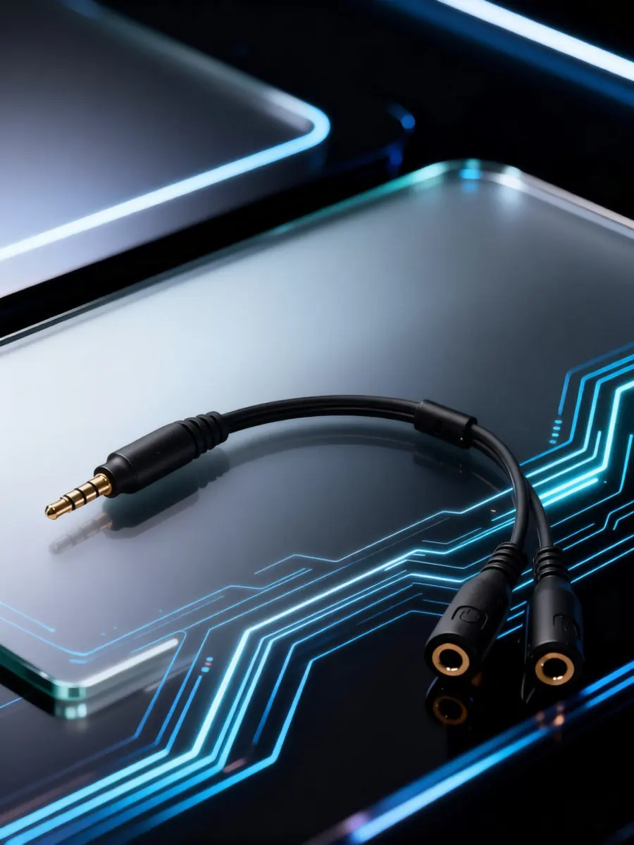 3.5mm 4-Position to Dual 3-Position Headphone Microphone Splitter Adapter Y Cable for Pc Laptop Stereo Audio Output Mono