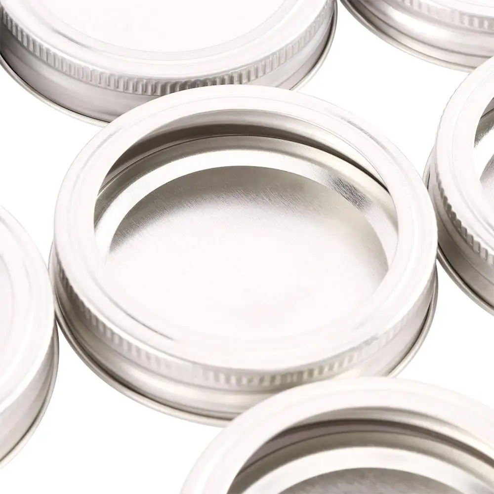 12Pcs Anti Rust Leak Proof Glass Bottle Regular/Wide Mouth Canning Lids Mug Caps Split-Type Mason Jar Lids And Bands