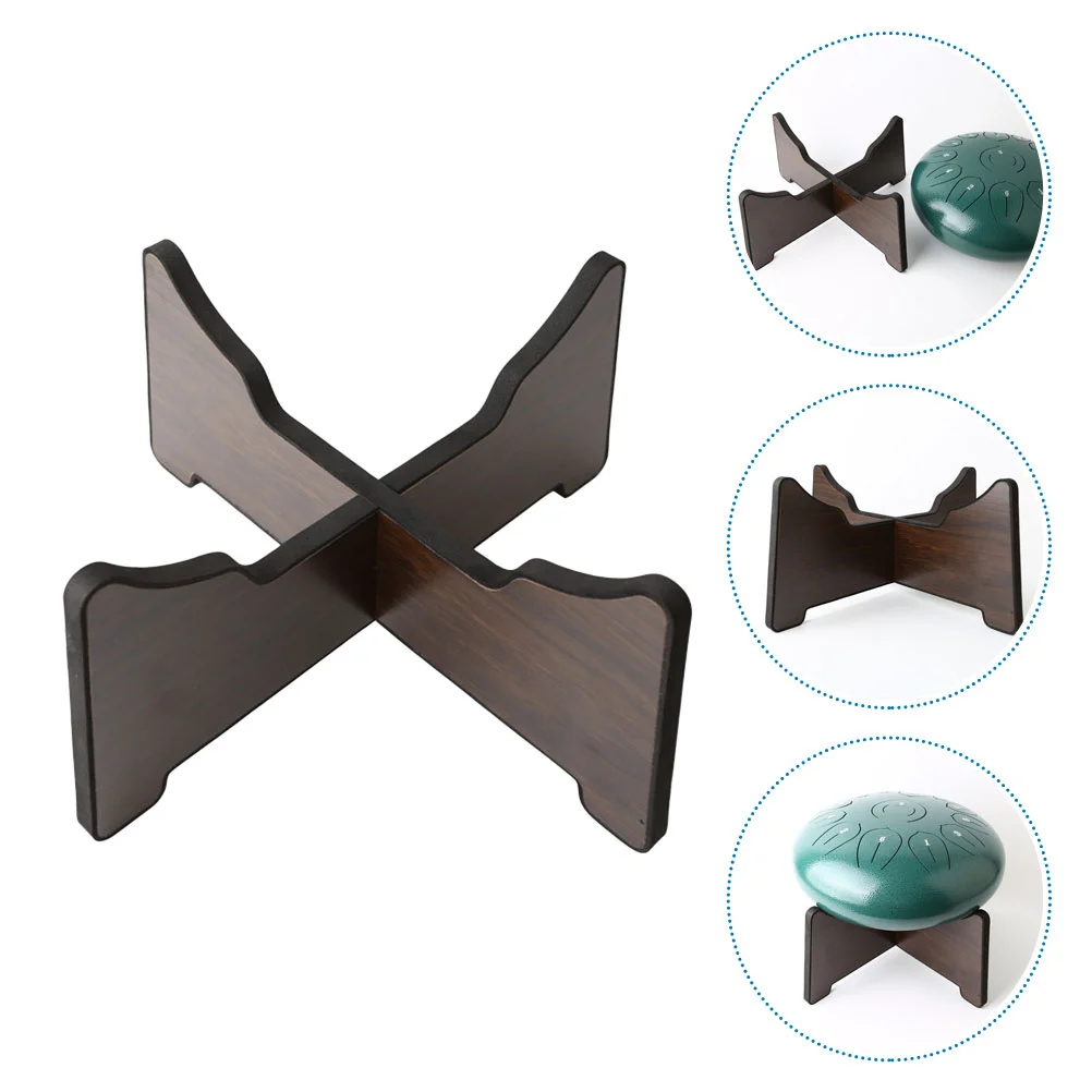 Display Shelf Percussion Instrument Stand Tongue Drum Bracket Storage Detachable Brown Handpan Wood