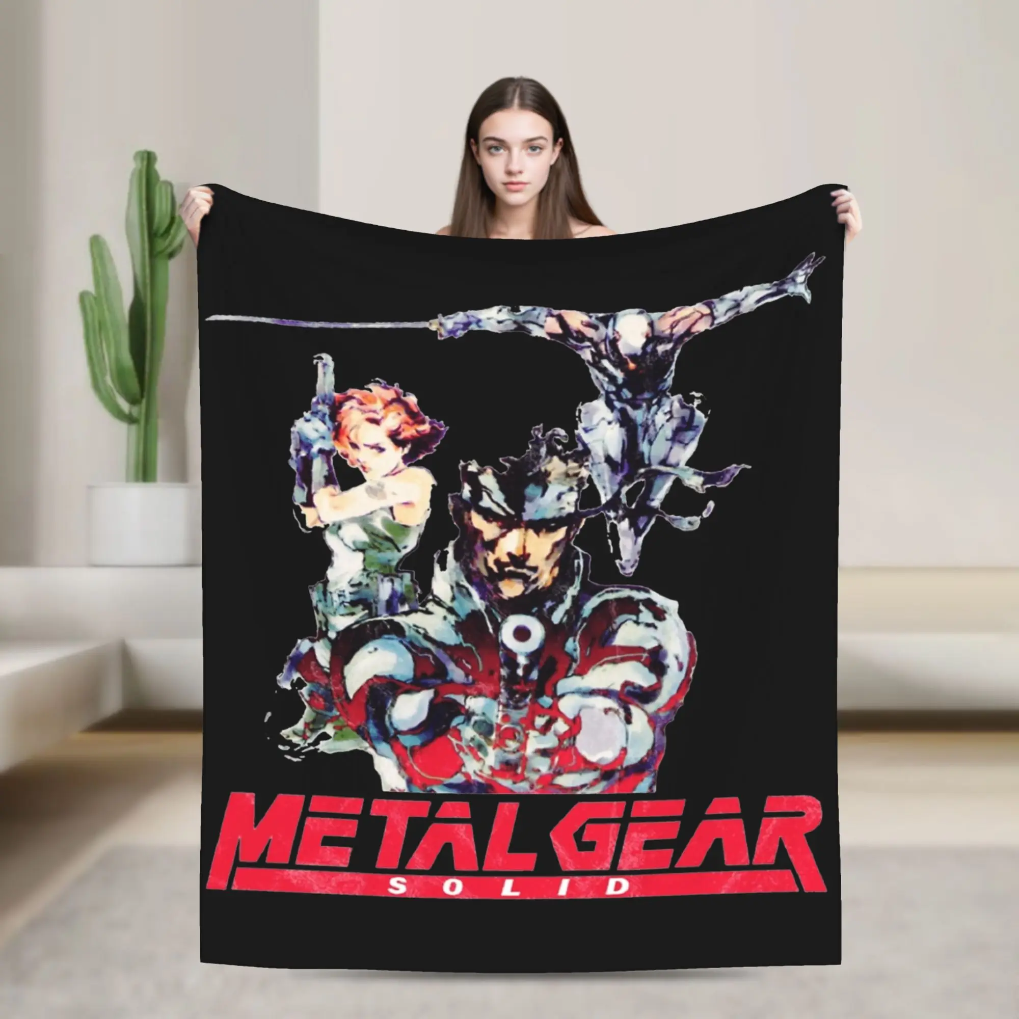 

Твердые одеяла с металлическими шестернями, коралловый флис, плюшевые всесезонные игры MGS, портативные супер теплые пледы для постельных принадлежностей, дивана, покрывала