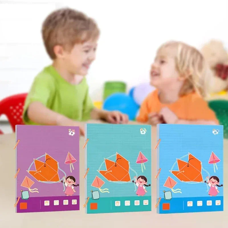 Pull String 3D Geometry Learning Book,3D Geometry Learning Book With Braided Rope Design Teach Volume & Surface Area Formulas