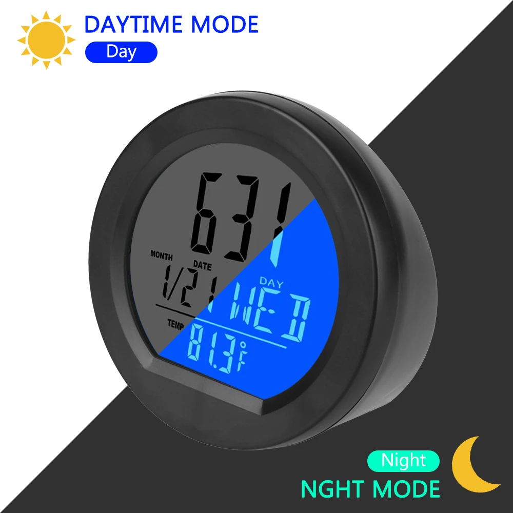 Thermometer Driving Time Reminder Solar Car Clock Outside Car Electronic Automatic Switch High Precision Clocks