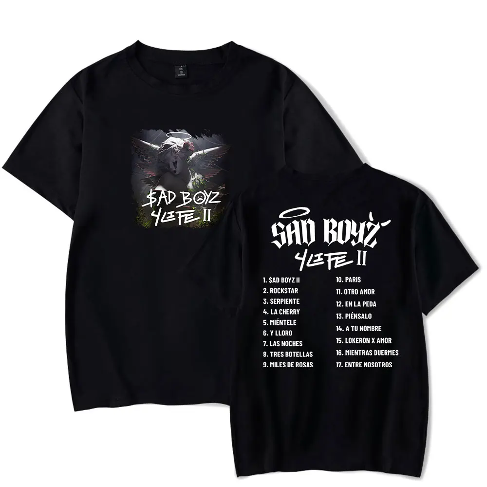 

Junior H T-shirts Sad Boyz 4 Life Album Merch Print Tee Unisex Fashion Funny Casual Short Sleeve