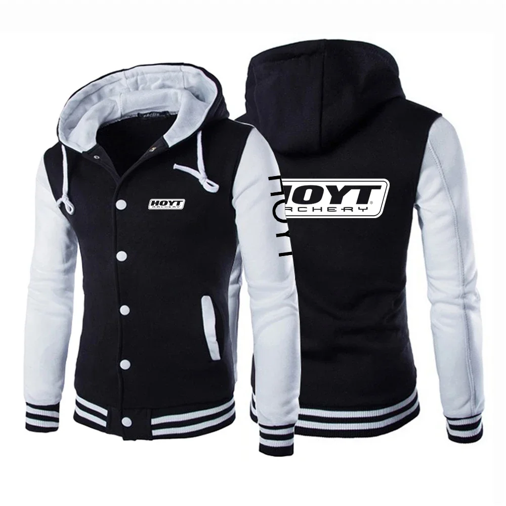 

Hoyt Archery 2023 New Casual Baseball Uniform Bomber Jacket Men Rib Sleeve Brand Clothing Hot Sale Fleece Spliced Sportswear Top