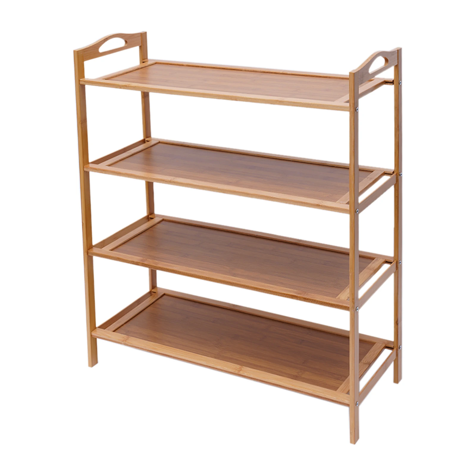 4-Tier Bamboo Shoe Shelf,Entryway Shoe Storage Rack,27.56 * 9.84 * 26.38inch Sturdy Hollow Shoe Organizer