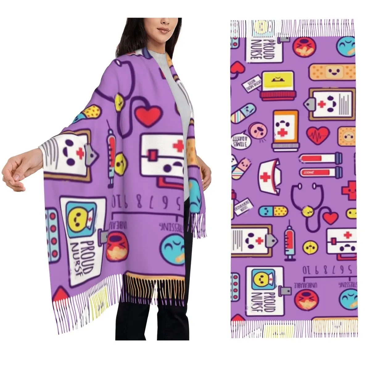 

Nurse Tools Scarf Tassel Scarves for Women Soft Warm Shawls and Wraps Large Fall Winter Shawl Wrap