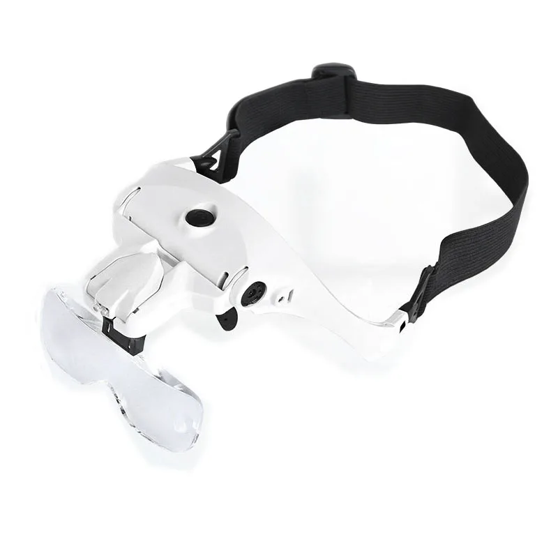 Eyelash Extension 5 Lens Adjustable Headband Magnifying Glass Magnifier With LED Light lamp Magnifying Glasses For False Lashes