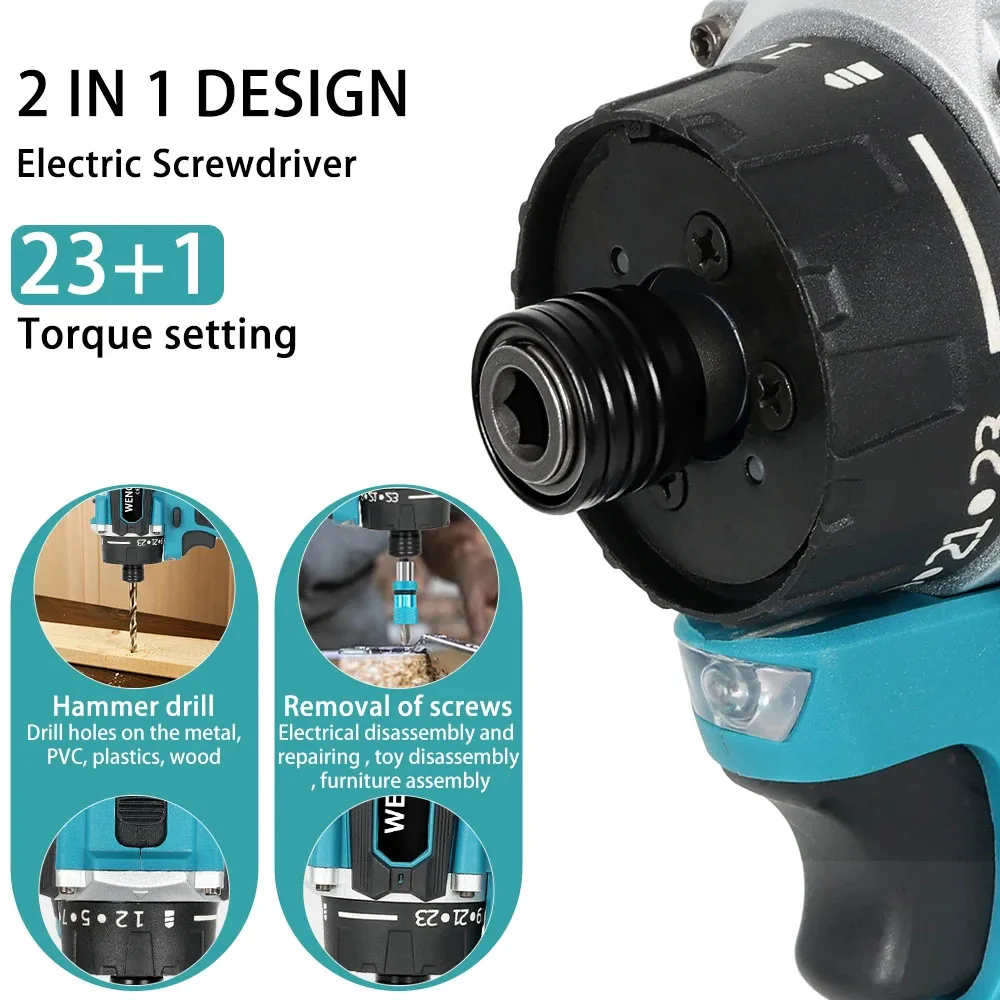 23+1 Torque Brushless Electric Screwdrive Rechargeable Cordless Electric Drill 1/4\