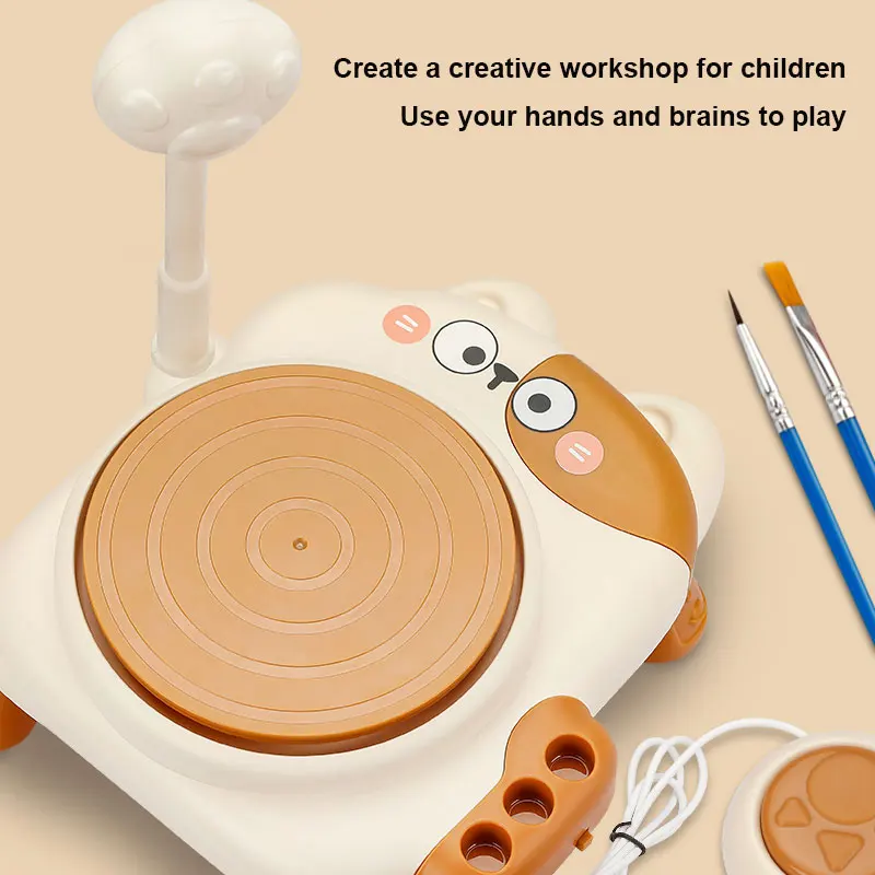 

Pottery Wheel for Kids-Clay Sculpting Tools & Painting Kit, DIY Kits Clay Maker for Beginners, Modeling Clays, Art&Crafts Kits