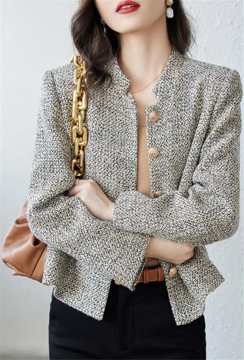 

Женское пальто с воротником-стойкой, куртка, женская верхняя одежда с длинными рукавами для отдыха, женская верхняя одежда, кардиган, зимние пиджаки, уличная одежда