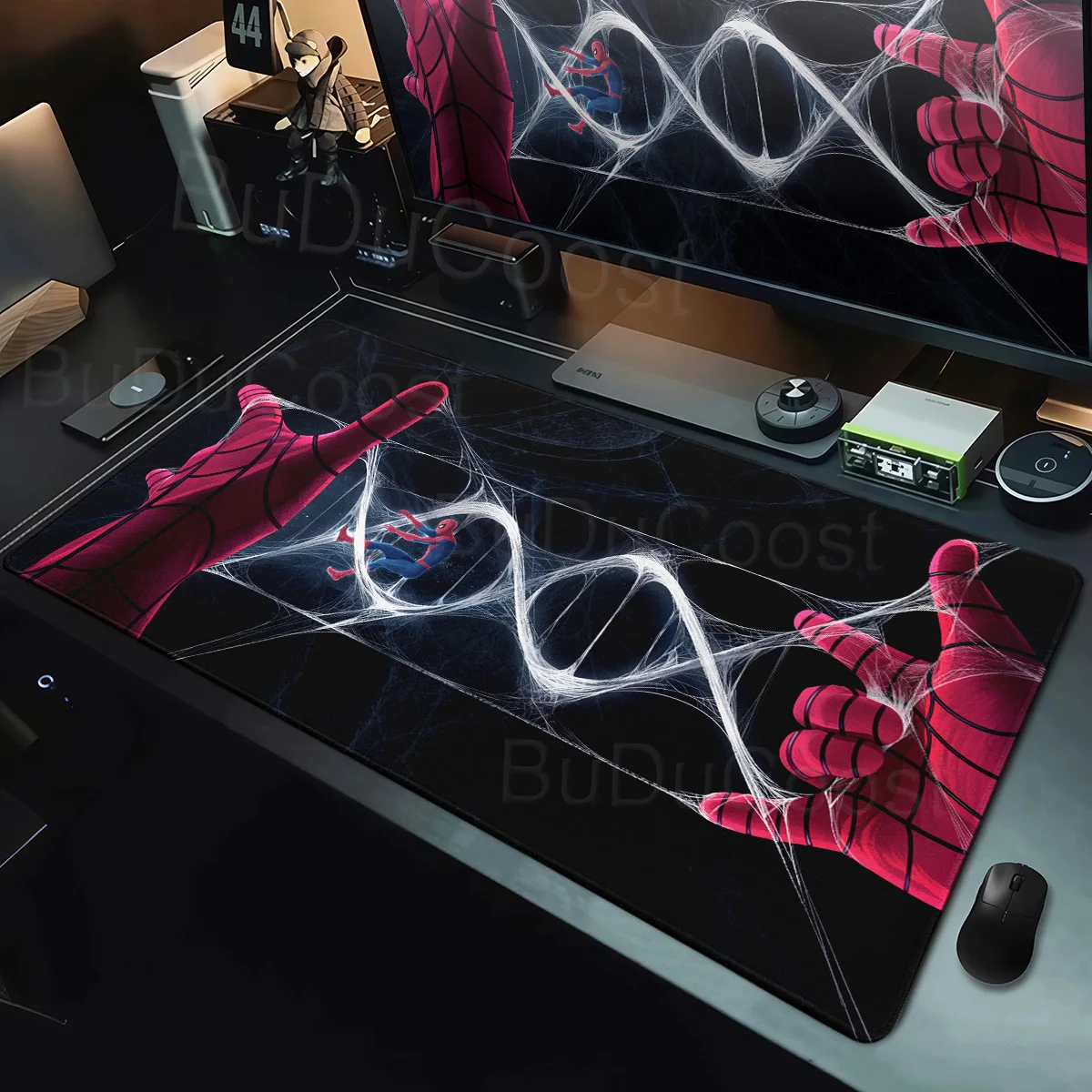 Large Anime Spider-Man Mouse Pad PC Gaming Mechanical Keyboard Deskmat Rubber Locking Edge Non-Slip Tablepad Office Accessories