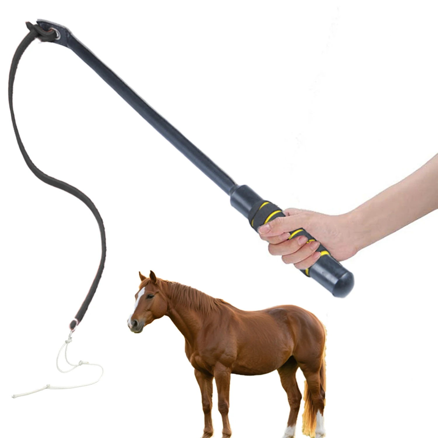 Equestrian Whip, Durable Leather Whip, Used for Horse Training, Riding, Costume Props and Stage Performances.