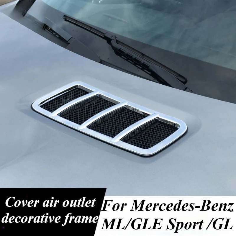 

For Mercedes-Benz ML GL GLS GLE Sport Hood Vent Cover Trim ABS Carbon Fiber Look Custom Styling Exterior Car Accessories Parts