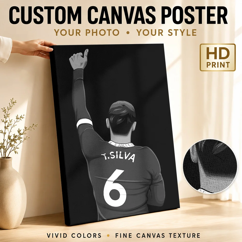 Martin Zubimendi Soccer Tribute Framed Canvas Poster Modern Style Wall Art With Personalized Photo For Home Gym Ideal Coach Gift