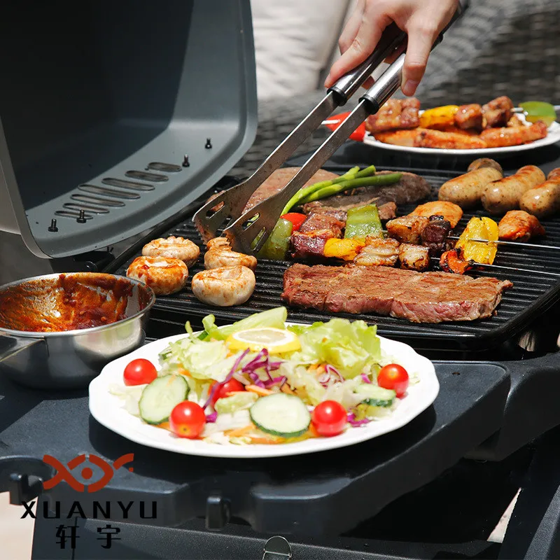 Professional Bbq Gas Grill Outdoor Party Camping Freestanding Gas Grill Portable Stewing Oven Bbq Smoker Grill Mobile