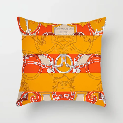 Juste de coussin à rayures orange, taie d\'oreiller douce, simple, rouge, géométrique, pour salon, canapé, siège de maison