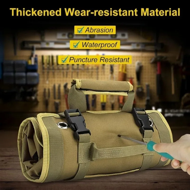 Hand-held rolled canvas bag, electrician bag, tool storage bag Hardware tool kit, Oxford cloth accessory bag