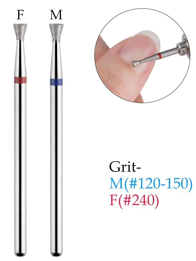 2 teile/los Nagel Bohrer Bits Flamme Diamant Bit für Nagel Bohrer 3/32'' Maniküre Fräser Häutchen Rotary Grat Bohrer zubehör – Detail 2