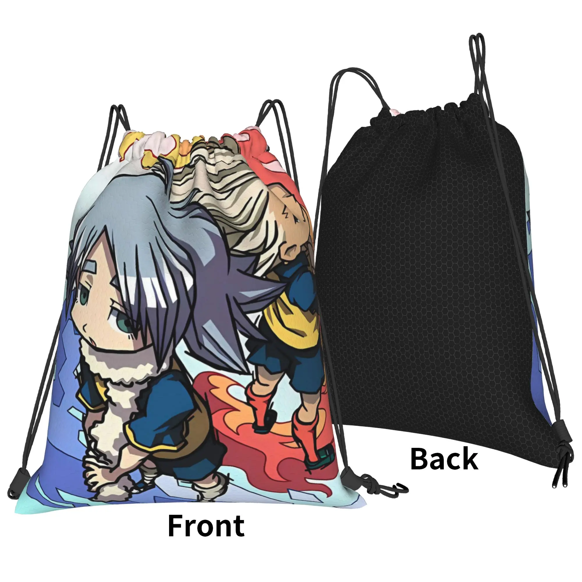 Anime Axel Blaze Inazuma Eleven Drawstring Bag  Foldable Funny Backpacks Sports Camping Sackpack String Bags For Men