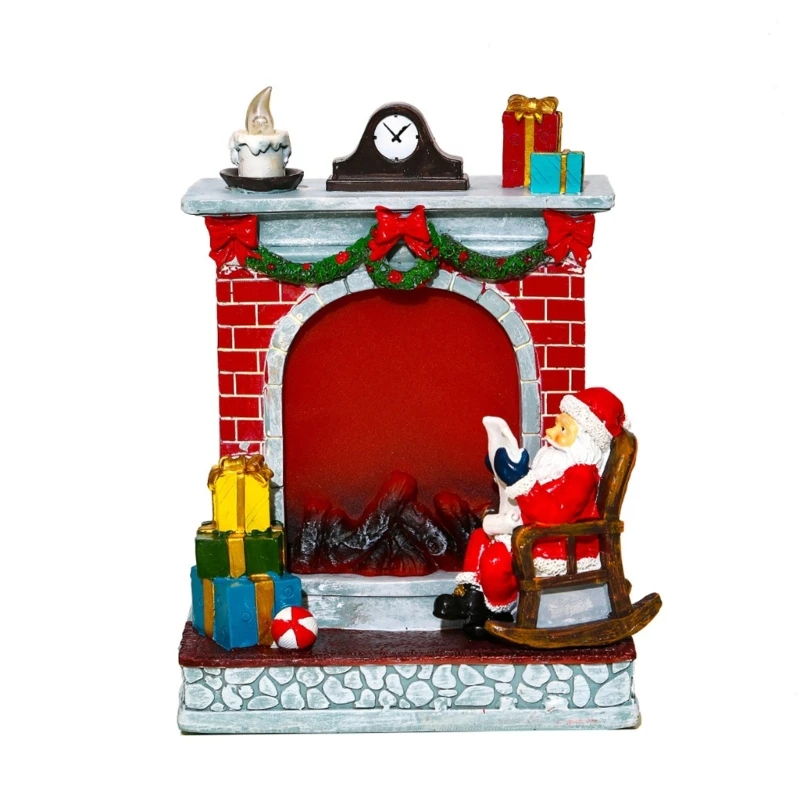 Regalo Año Nuevo para niños, adornos decorativos con forma chimeneas Navidad brillantes, envío directo, 2024