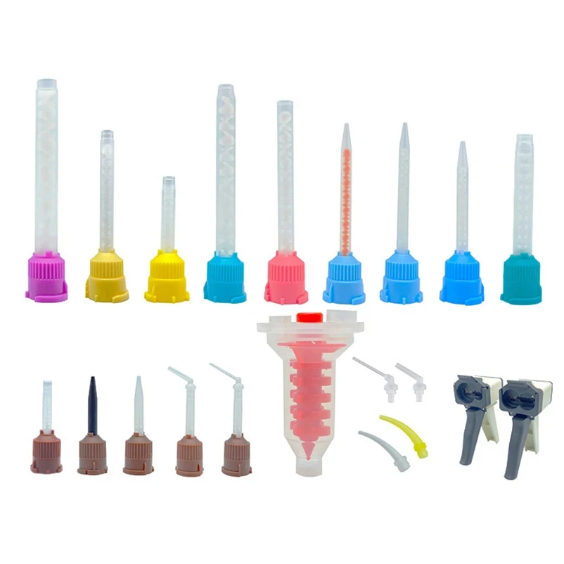 

50pcs/Lot Dental Mixing Tips Impression Materials Lab Denture Color Tubes Disposable Silicone Rubber Dentistry Material