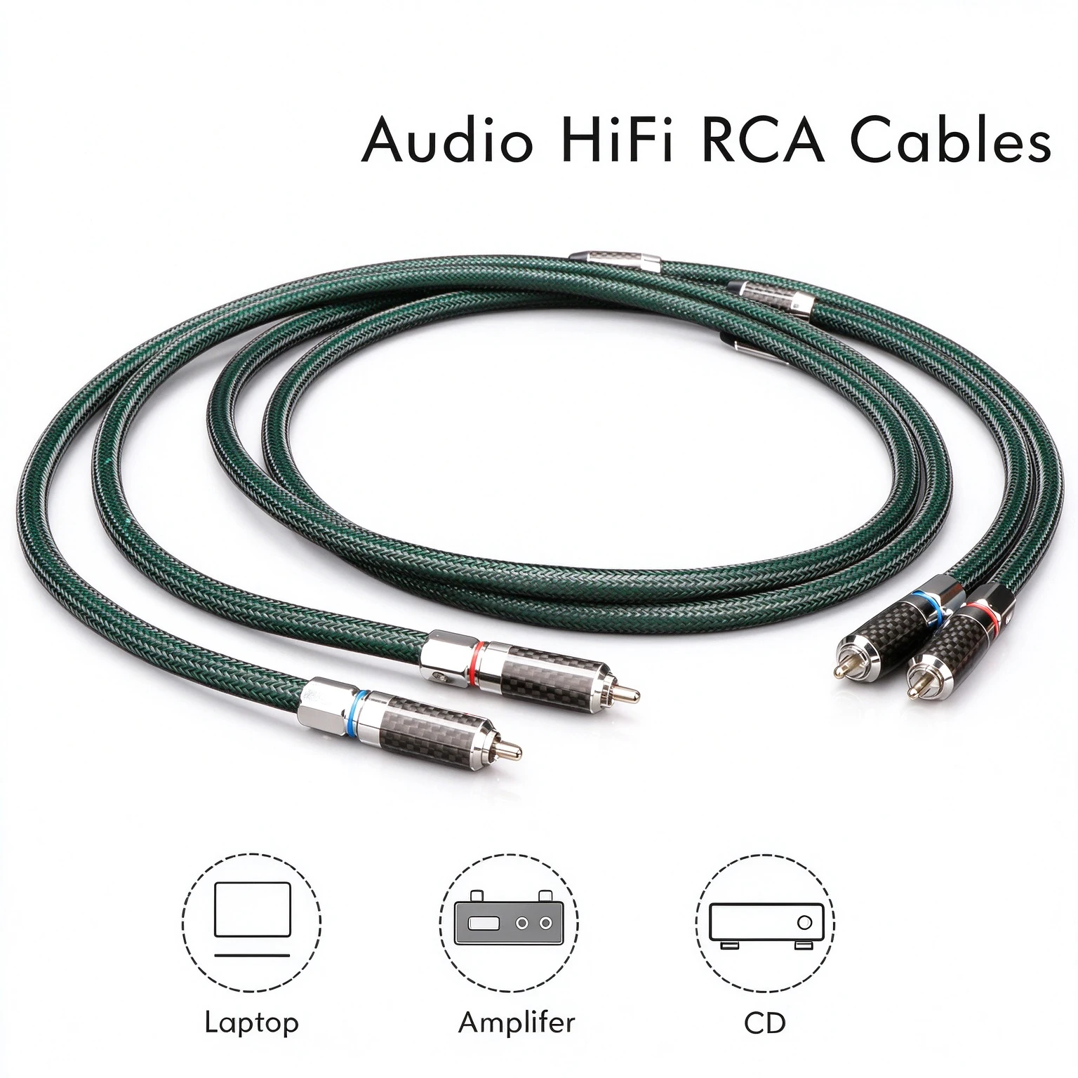 2RCA-Kabel Signal-RCA-Audiokabel für Lautsprecherbox HDTV TV DVD AMP – Detail 4