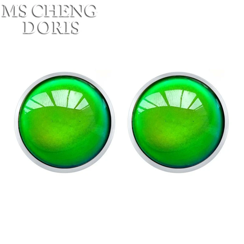 Classic Temperature Change Color Mood Earrings Hot Sale Jewelry Smart Discolor Stud Earrings Best Gift For Friends