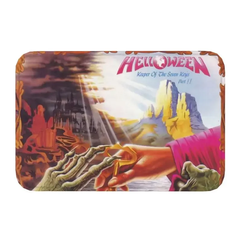 Helloween Keeper Of The Seven Keys Part Front Door Floor Entrance Mats Outdoor Heavy Metal Rock Bath Kitchen Doormat Carpet Rug