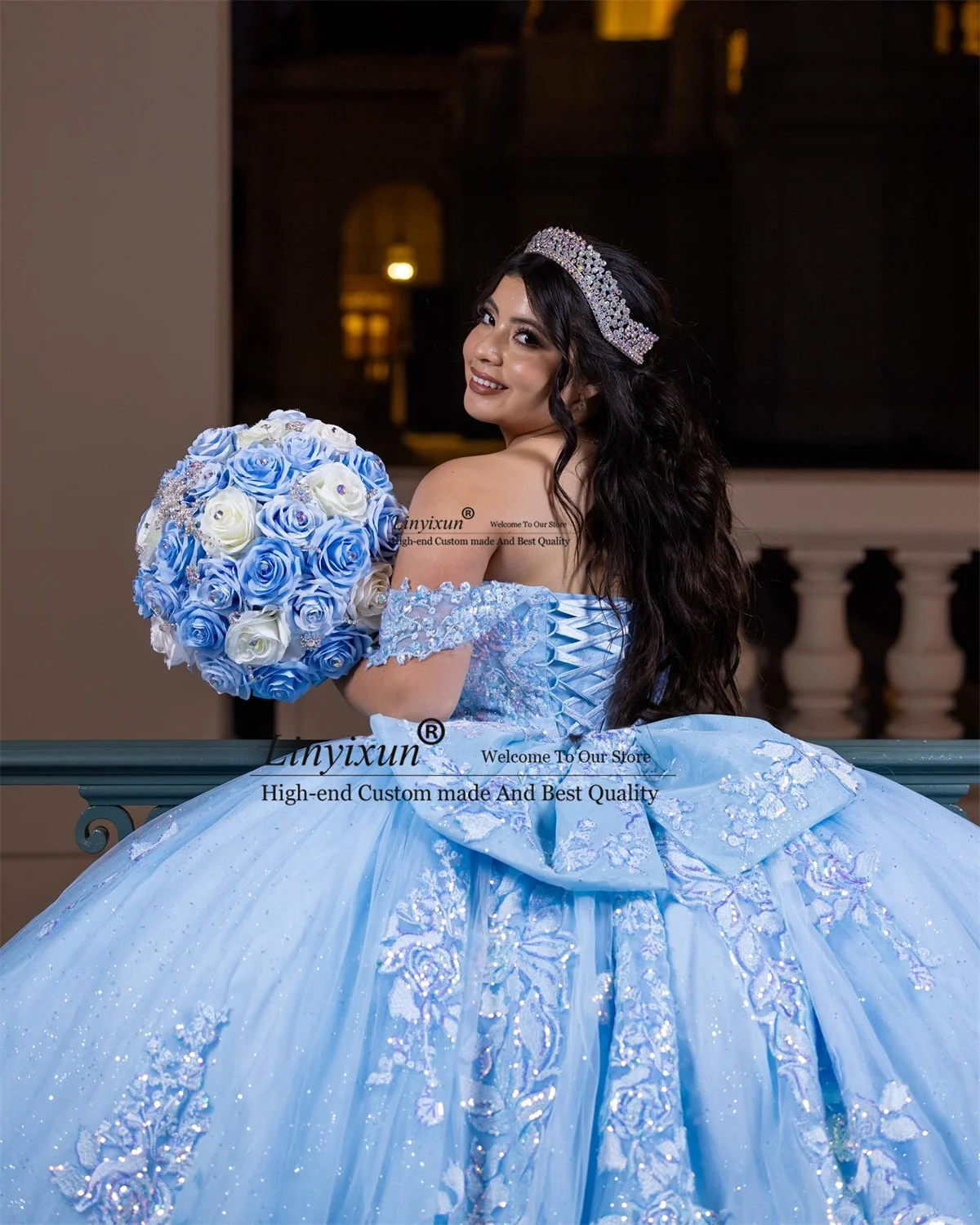 Vestido De quinceañera De princesa con apliques, vestido De baile De princesa con lentejuelas De encaje, tren dulce De cumpleaños, 16 Vestidos De 15 XV Años