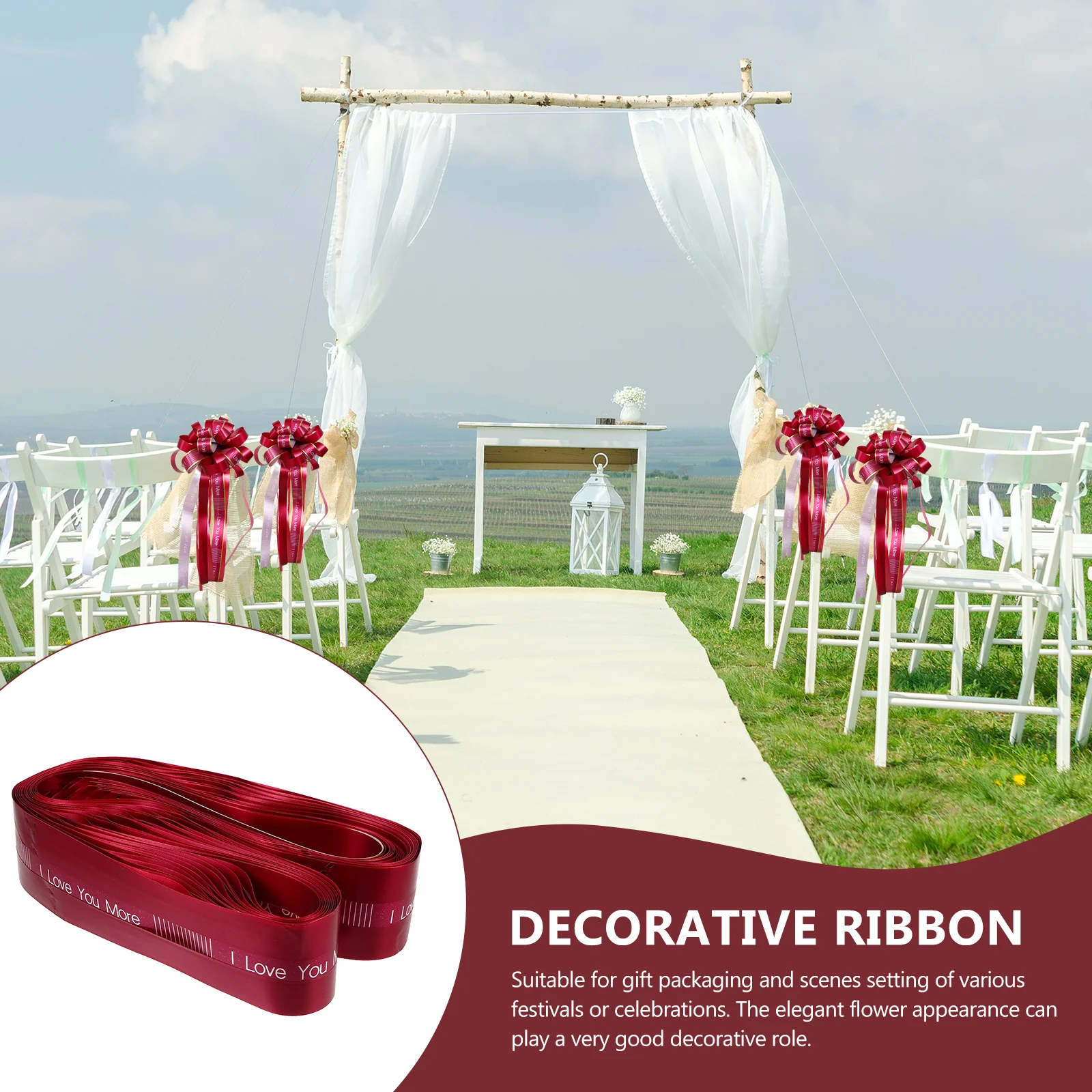 

10pcs Ball Flower Pull Bright For Wedding Party Car Gift Wrap Decoration Ribbon Present Box Birthday Decorative Pull