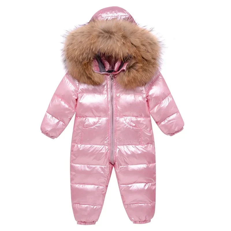 Baby Waterproof Snowsuits -30 Degrees Russian Winter Children's Overalls Kids Clothing Girls Down Jacket Boys Jumpsuit TZ289