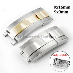 316L Luxury Stainless Steel Buckle for Rolex for Daytona for Submariner Adjustable Buckle Diver Watch Clasp Metal 9x9mm 9x16mm